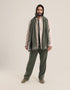 Reversible straight leg pants with elastic waistband
